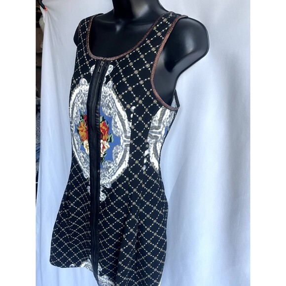I. Madeline Y2K Fit n Flare Front Zip Dress S/M Girly Icon Quirky Flowy Colorful - Picture 5 of 11